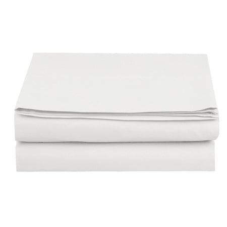 Elegant Comfort 1500 Series Soft Flat Sheet, Queen Size, White, Comfortable, Smooth, Durable