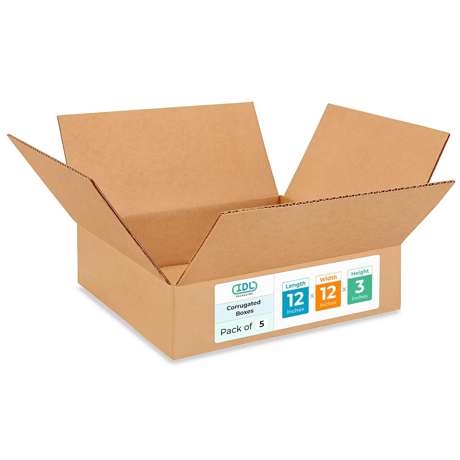 Flat Shipping Boxes 12"L X 12"W X 3"H (Pack Of 5) Quality Choice Of