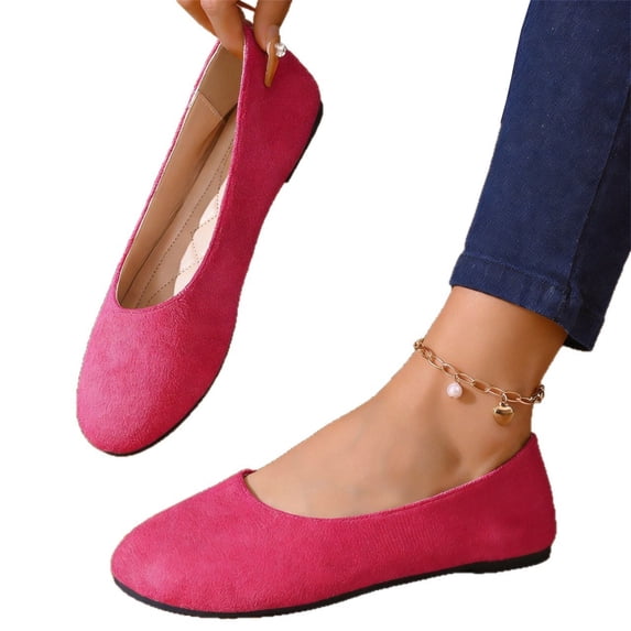 Flat Shoes for Women 2026 Casual Pointed Toe Slip On Ballet Flats Ballerina Womens Casual Shoes Comfortable Walking Shoes Slip On Shoes Women Business Soft Walking Shoes Comfort Dressy Flats 37