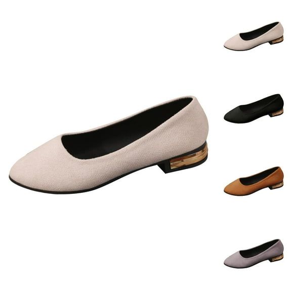 Flat Shoes for Women Slip On Comfortable Walking Ballerina Shoes Casual Shoes For Work Dating And Leisure Comfortable On Design With Closed Toe And Block Heel
