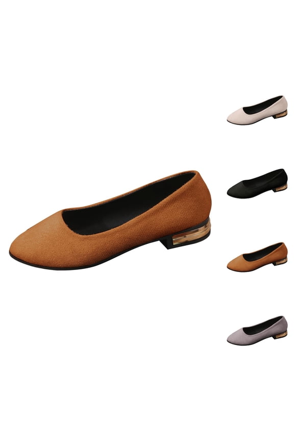 Flat Shoes for Women Slip On Comfortable Walking Ballerina Shoes Casual Shoes For Work Dating And Leisure Comfortable On Design With Closed Toe And Block Heel