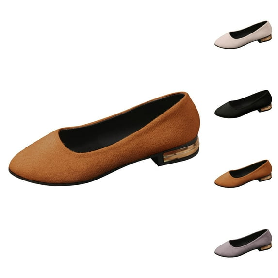 Flat Shoes for Women Slip On Comfortable Walking Ballerina Shoes Casual Shoes For Work Dating And Leisure Comfortable On Design With Closed Toe And Block Heel