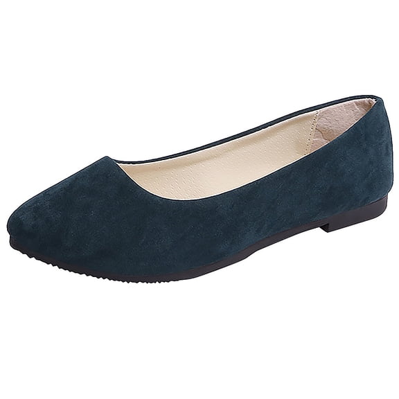 Flat Shoes for Women 2026 Casual Pointed Toe Slip on Ballet Dance Shoes Comfortable Business Soft Walking Shoes Green Size 5.5
