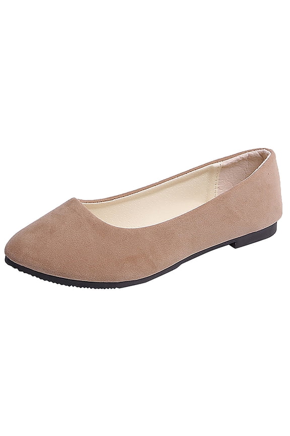 Flat Shoes for Women 2026 Casual Pointed Toe Slip on Ballet Dance Shoes Comfortable Business Soft Walking Shoes Khaki Size 9