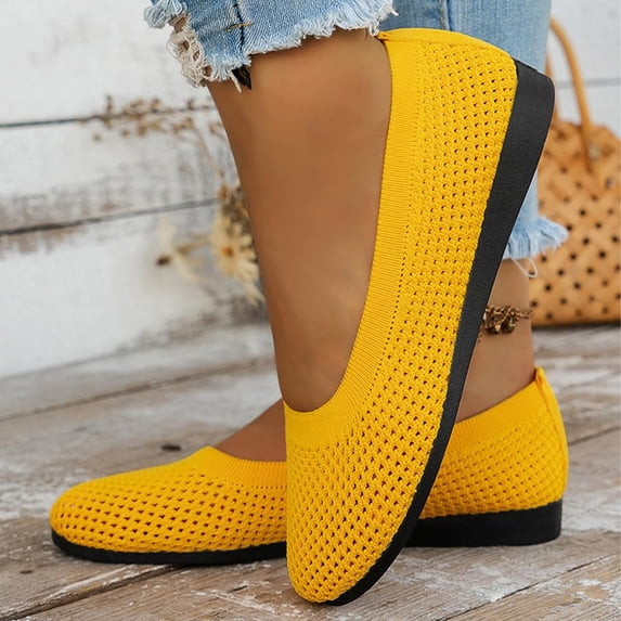 Flat Shoes for Women Mesh Pointed Toe Slip on Ballet Shoes Summer Casual Breathable Flats, 37