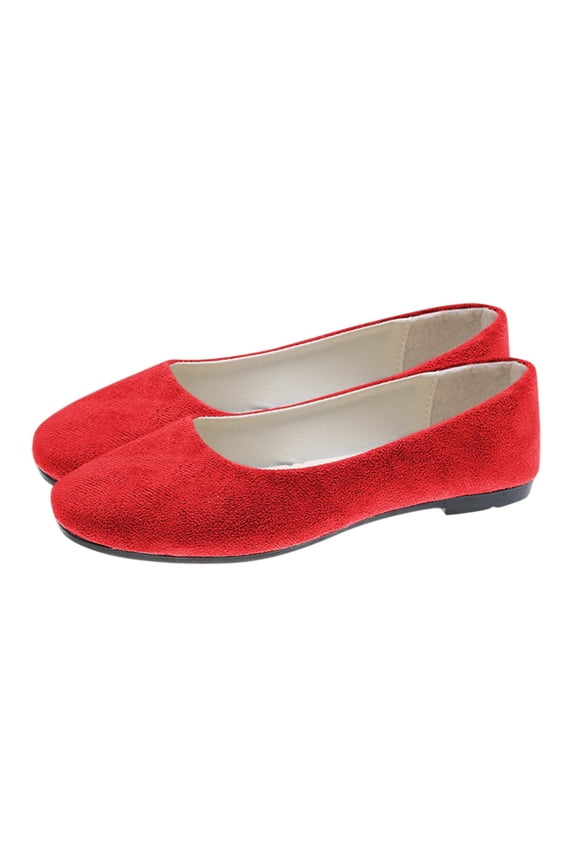 Flat Shoes for Women Slip On Comfortable Walking Ballerina Shoes Ladies Cute Ballet Flats Pumps Low Wedge Dolly Shoes,Red Size 41