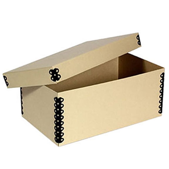 Archival Methods Flat Short Top Box 5.5x11.75x6" CD Storage, Black