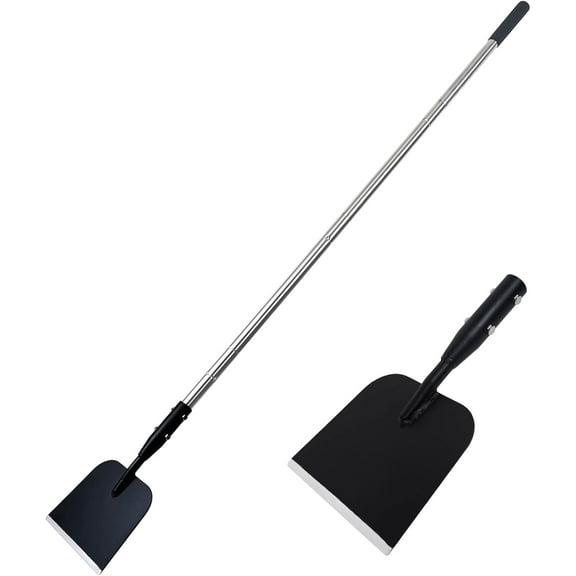 Flat Shovel with Adjustable Handle, 59 in Floor Scraper, Ice Scraper, Garden Cleaning Scraper, Ice Chopper, Snow Shovel, Multifunctional Weed Remover Tool for Walkway Driveway