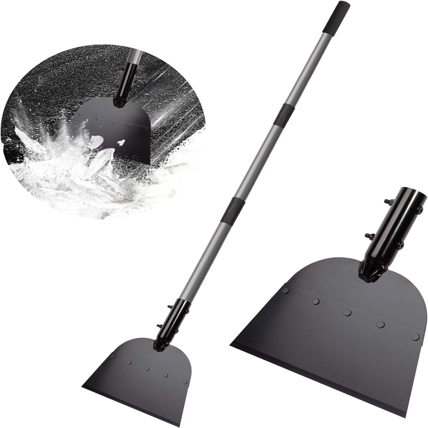 Multifunctional Garden Cleaning Shovel, 54 inch Stainless Steel Handle, Manual Weeder Heavy Duty Metal Floor Scraper for Lawn Digging, Weeding, Scraping, Ice Remove, Edging