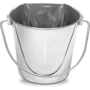 Flat Sided Stainless Steel Bucket Without Hooks - 4 Quarts