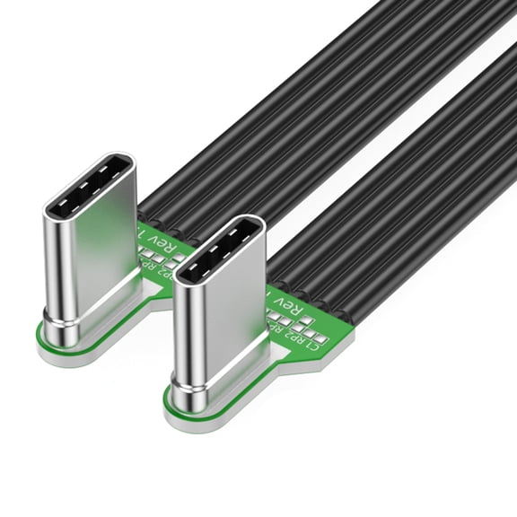 Flat Silicone USB C to C Cable Angled Line For Smartphones and Tablets Up to 200cm
