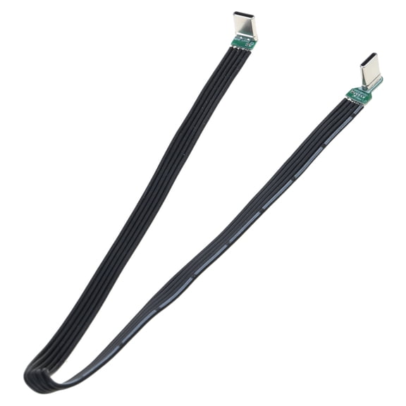 Flat Silicone USB C to C Cable Angled Line For Smartphones and Tablets Up to 200cm