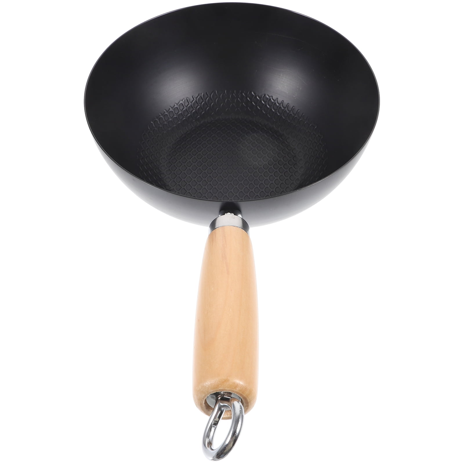 Flat Skillet 14 Inch Pan Wok Stir-fry Small Stainless Steel Household ...