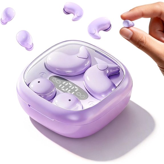 Flat Sleep Mini Invisible Earbuds Wireless Bluetooth, Side Sleepers Flat Sleeping Small Tiny Micro Ear Buds Small Ears Low Profile Smallest Discreet Hidden Earbuds Headphones for Work 2-Pack