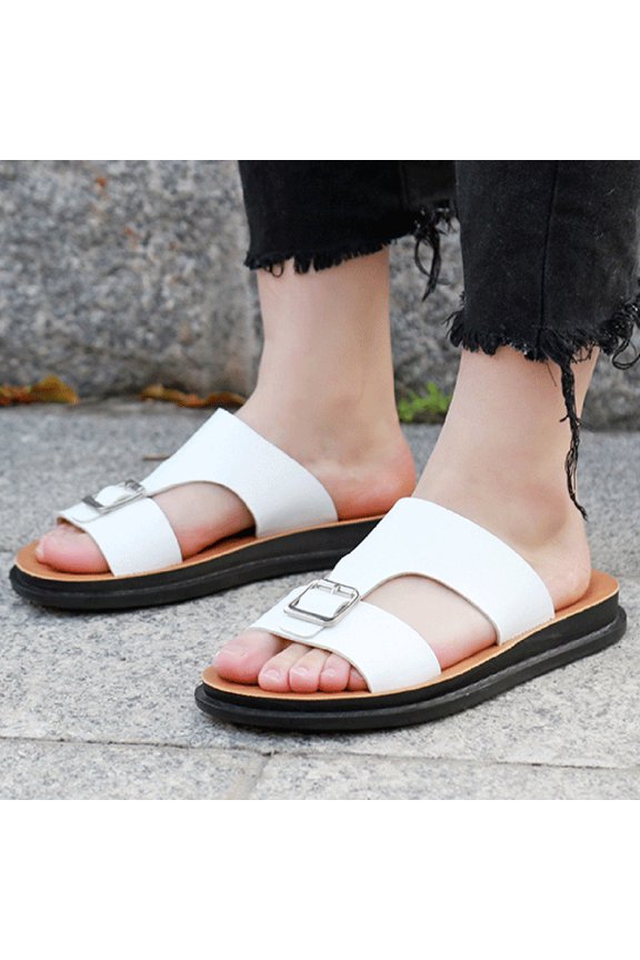 Flat Slides Sandals For Man: Comfortable Arch Support Sandal Slip On Summer Walking Sandals