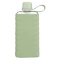 thumbnail image 1 of Flat Slim Pocket Water Bottle With Wave Textured Silicone Sleeve Carry Handle Lid Portable Travel Reusable Drinking Bottle, 1 of 4