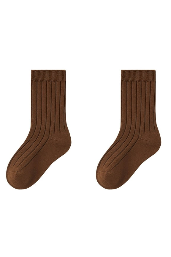 Flat Socks for Girls Children Socks Are Versatile for Boys and with a Mid Length Solid Color Sock Girls Ruffle Socks Coffee XL