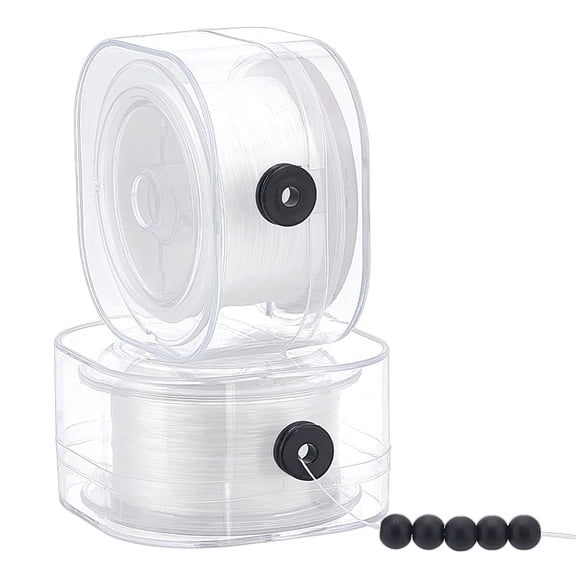 Flat Spandex Elastic String Elastic Beading Thread for Stretch Bracelet Making White 0.6x0.2mm 87.49 yards(80m)/roll