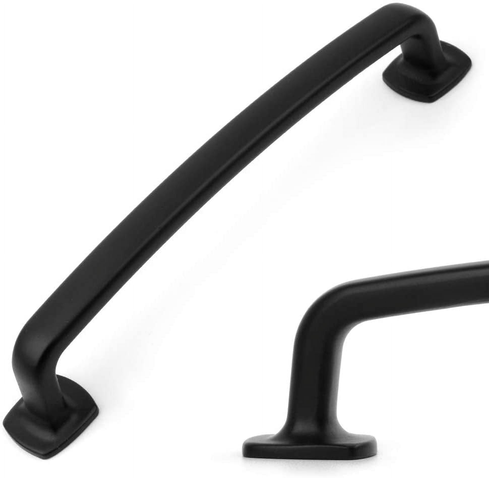 Flat Square Foot Arch Pull Black Furniture Handle, 5 Inch
