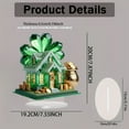 thumbnail image 1 of Flat St Patrick's Day Elegant Green Crystal Four-Leaf Acrylic Tabletop Decor Ornament, 1 of 3