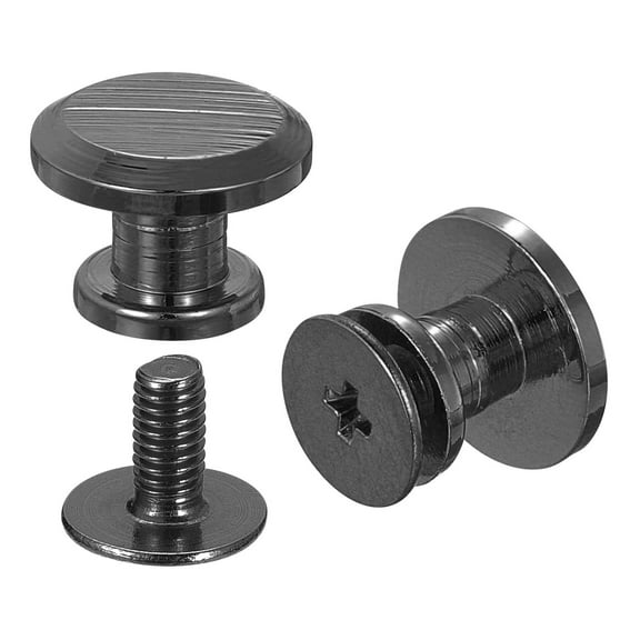 Flat Studs Rivet 20 Pack 10x6.5mm Screw Back Rivets, Gun-black