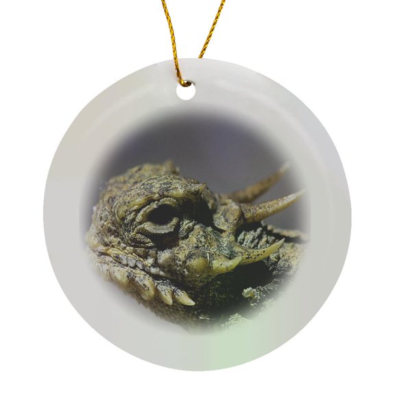 3drose, Flat-tailed Horned Lizard, Phrynosoma Mcalli, Circle Porcelain Ornament