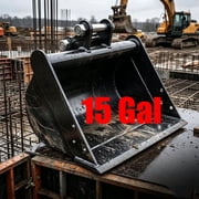 Flat No Teeth Mini Excavator Bucket Attachments, Backhoe Buckets with Smooth Edge, Digging Bucket Accessories, Plain Bucket Attachment for Loading Sand and Soil