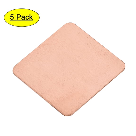 Flat Thermal Pad IC Chipset Copper Heatsink for CPU GPU RAM Chip 20 x 20 x 0.5mm 5pcs