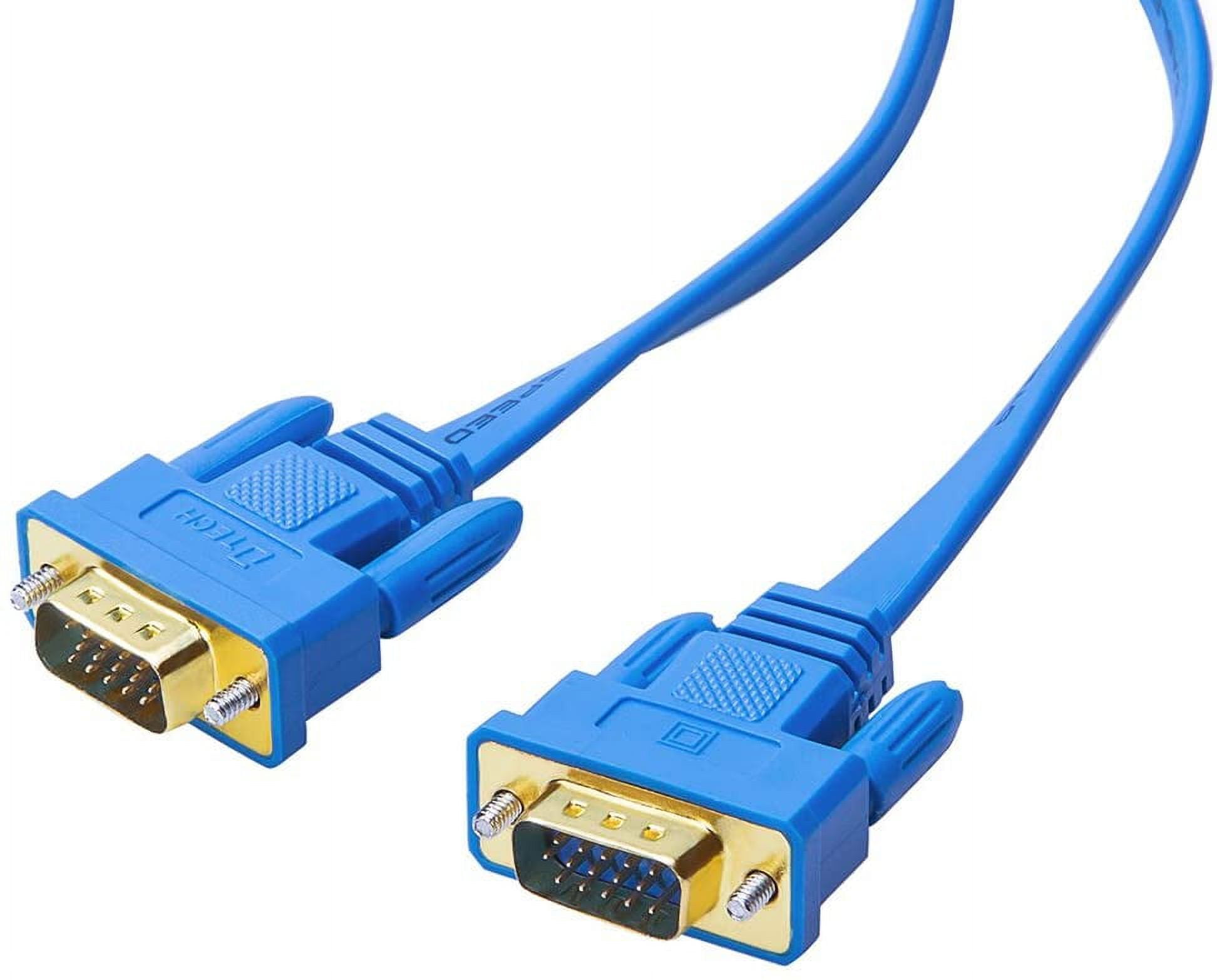 Flat Thin Extra Long VGA Cable 25 ft Male to Male 15 Pin Connector