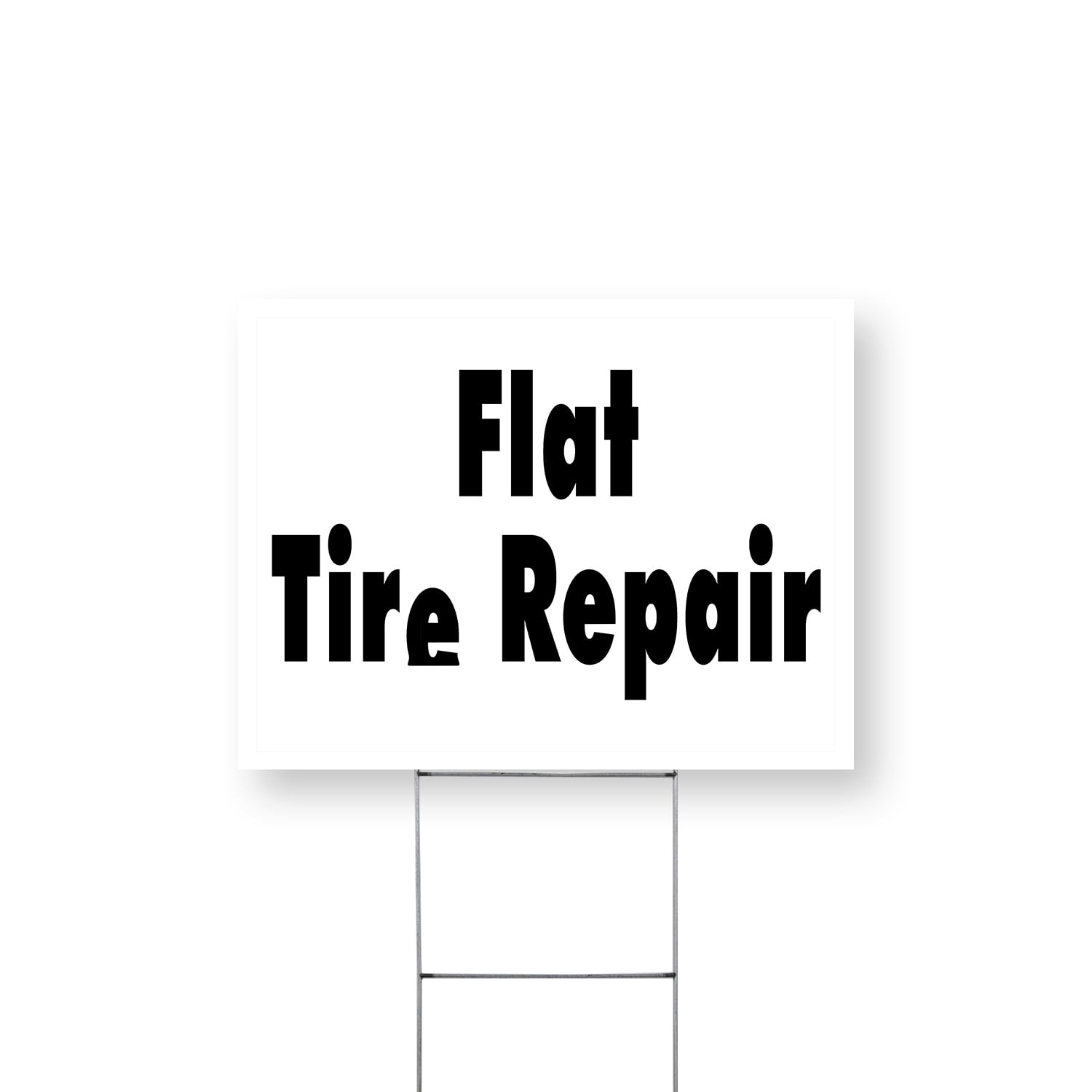 Flat Tire Repair Yard Sign 18 Inch x 24 Inch Double Sided Weatherproof ...