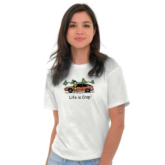 Flat Tire Stuck Cars Stranded Novelty Women's Graphic T Shirt Tees Brisco Brands S