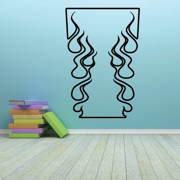 Flat Top Bottom Ghost Flames Car Decal - Vinyl Decal - Wall Decal - CF636 - 36 Inches