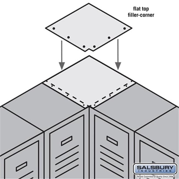 Flat Top Filler - Corner - for 12 Inch Deep Metal Locker - Gray