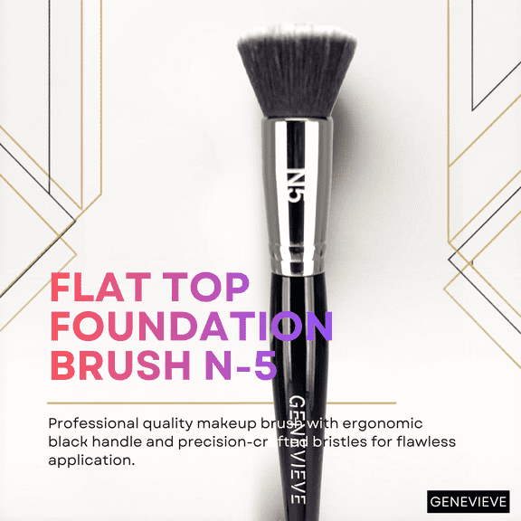 Flat Top Foundation Brush N-5 Genevieve Cosmetics