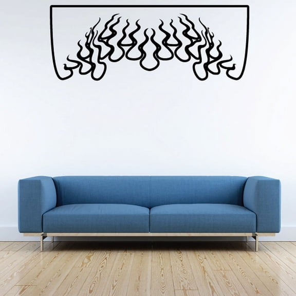 Flat Top Ghost Flames Car Decal - Vinyl Decal - Wall Decal - CF622 - 36 Inches