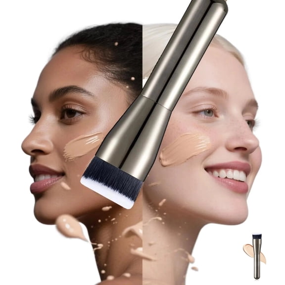 Flat Top Kabuki Foundation Brush - Premium Makeup Brush for Liquid, Cream, and Powder - Buffing, Blending, and Face - 2.5cm" Top Diameter(1 PCS)