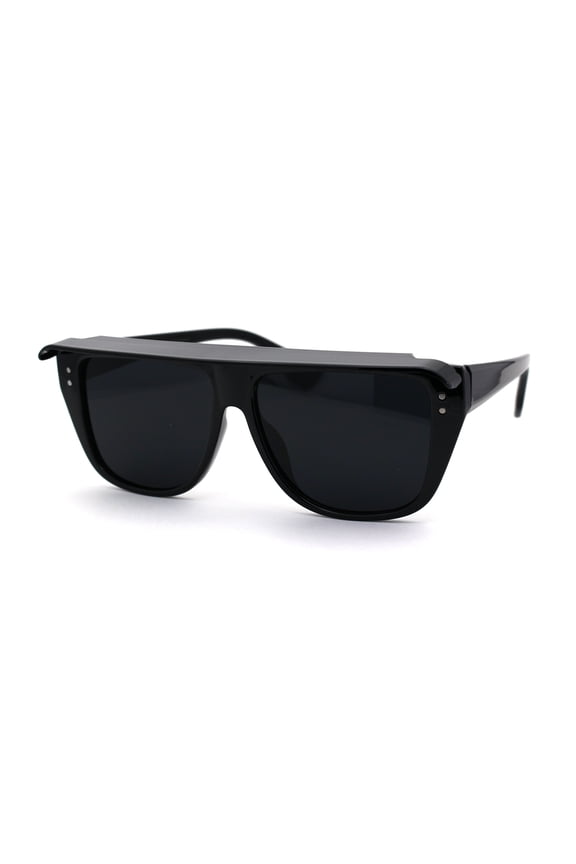 Flat Top Mob Plastic Top Visor Sunglasses All Black