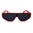 thumbnail image 1 of Flat Top Mobster Narrow Rectangular Shield Plastic Sunglasses Red Black, 1 of 4