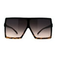 thumbnail image 1 of Flat Top Mobster Square Rectangle Oversize Plastic Sunglasses Black Tortoise Smoke, 1 of 4