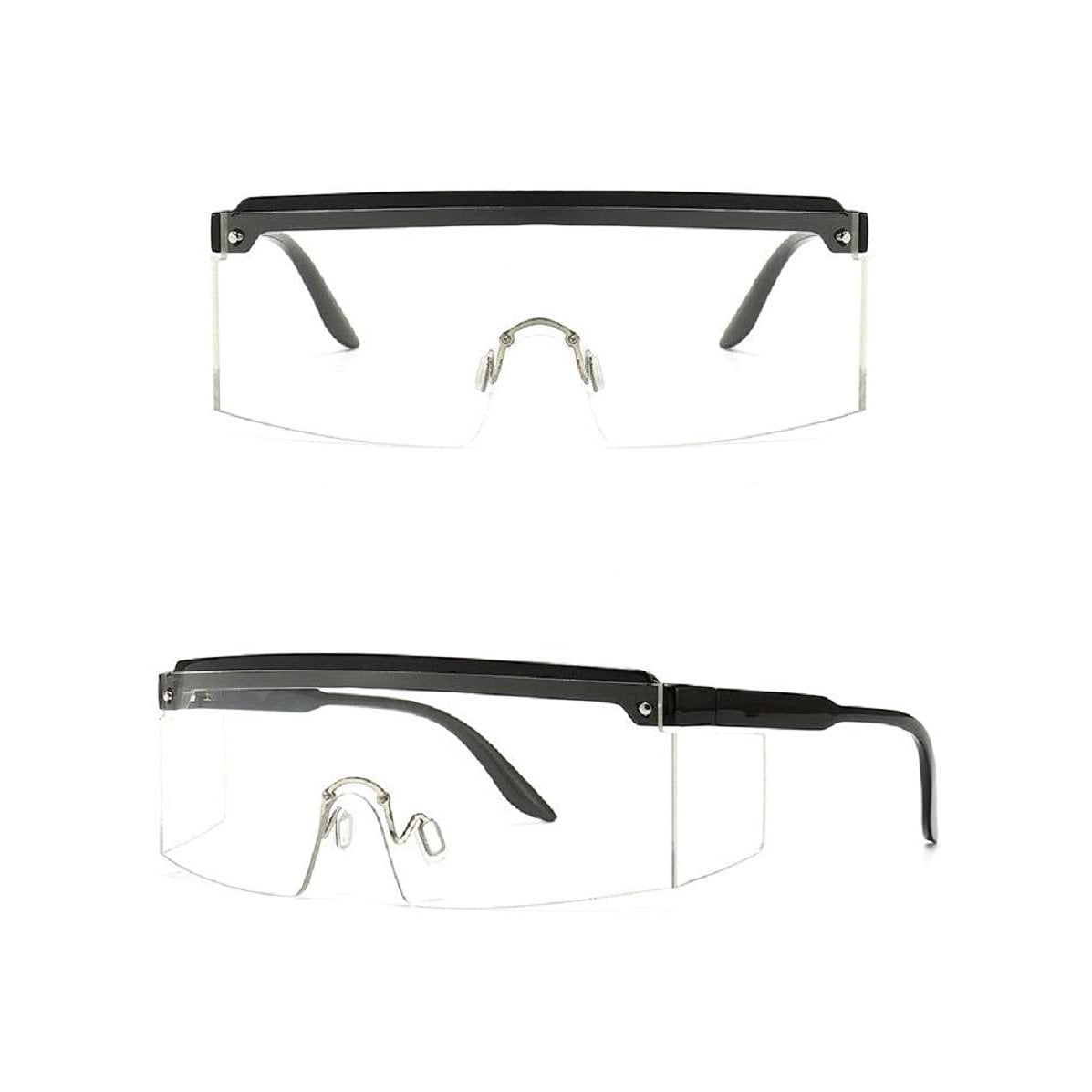 Polarized Oversized Square Sunglasses Trendy Flat Top Shield Shades UV400 Flat Top Oversized Shield Rimless Wrap Square Sunglasses  main image 4