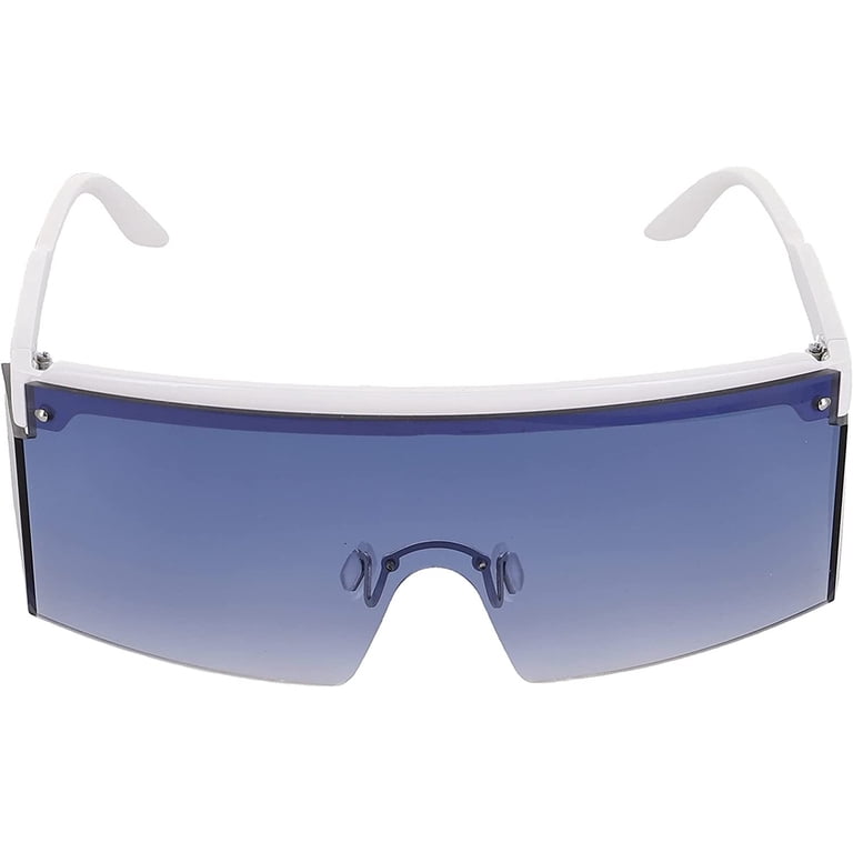 Flat Top Oversized Shield Rimless Wrap Square Sunglasses  display picture 1