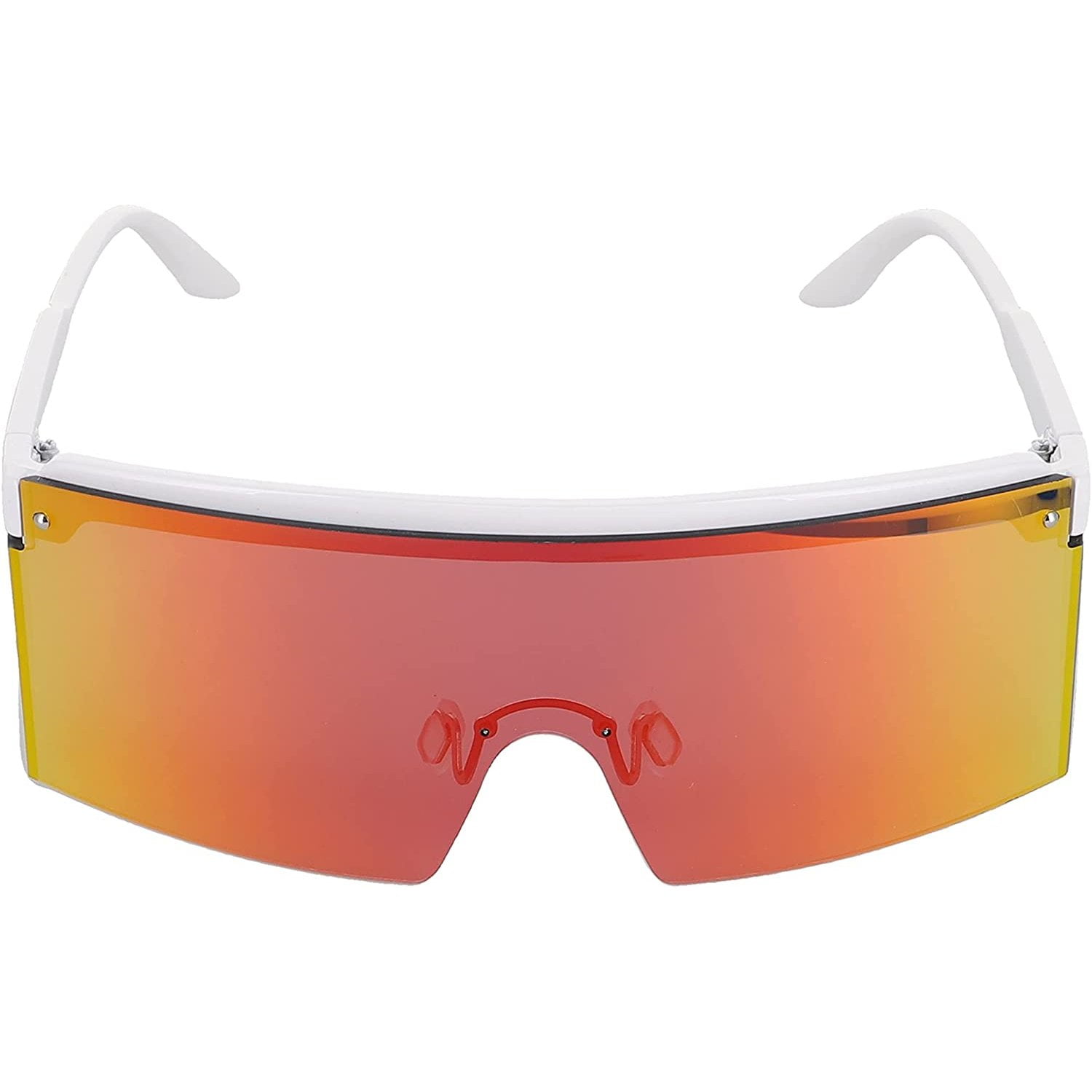 Oversized Flat Top Shield Sunglasses UV Protection Unisex ShadyVEU Oversized XL Full Face Shield Retro 80 main image 4