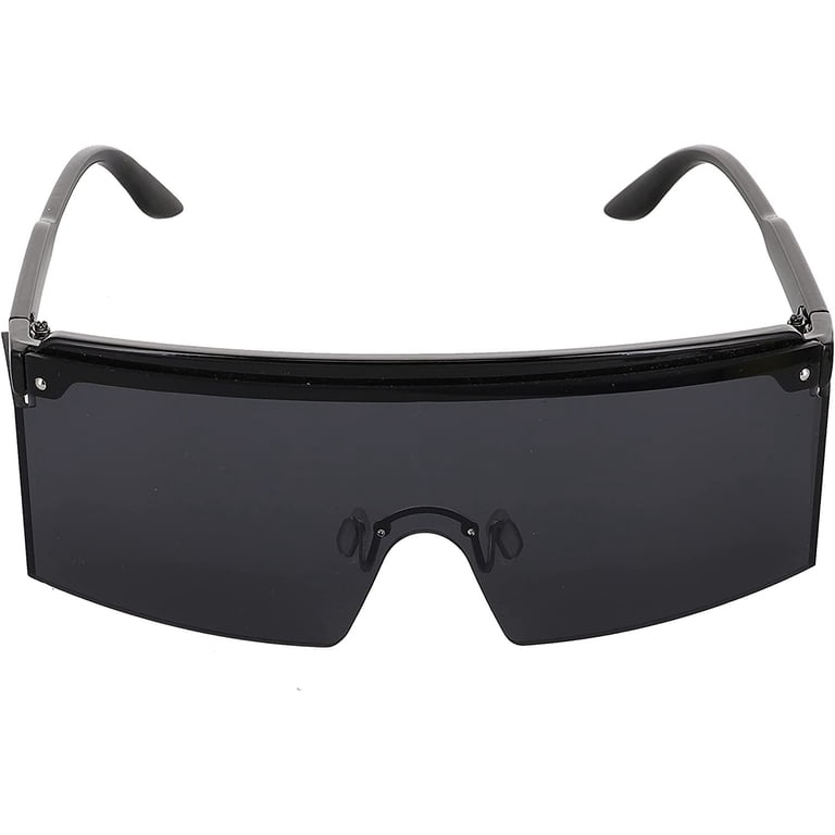 Flat Top Oversized Shield Rimless Wrap Square Sunglasses  display picture 2