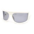 thumbnail image 1 of Flat Top Oversized Wrap Curved Lens Plastic Retro Sporty Sunglasses White - Black, 1 of 4