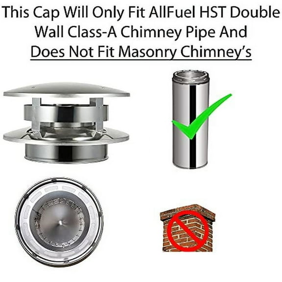 Flat Top Rain Cap for 6" Diameter 304 Stainless Steel All Fuel Class-A Double Wall Insulated Chimney Pipe