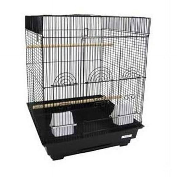Flat Top Small Bird Cage in Black
