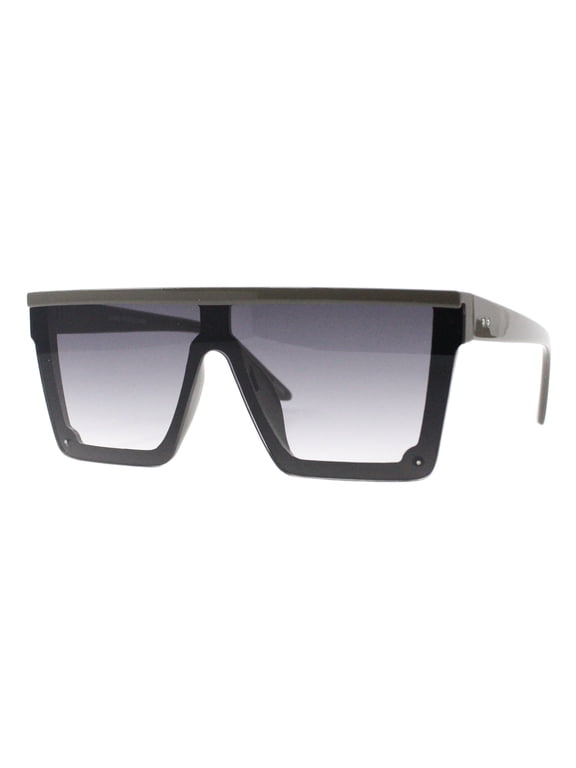 Flat Top Square Sunglasses Unisex Futuristic Boyfriend Shades UV 400 Taupe