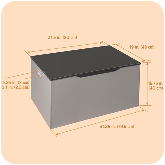 Flat-Top Toy Storage Chest  with Safety Hinges