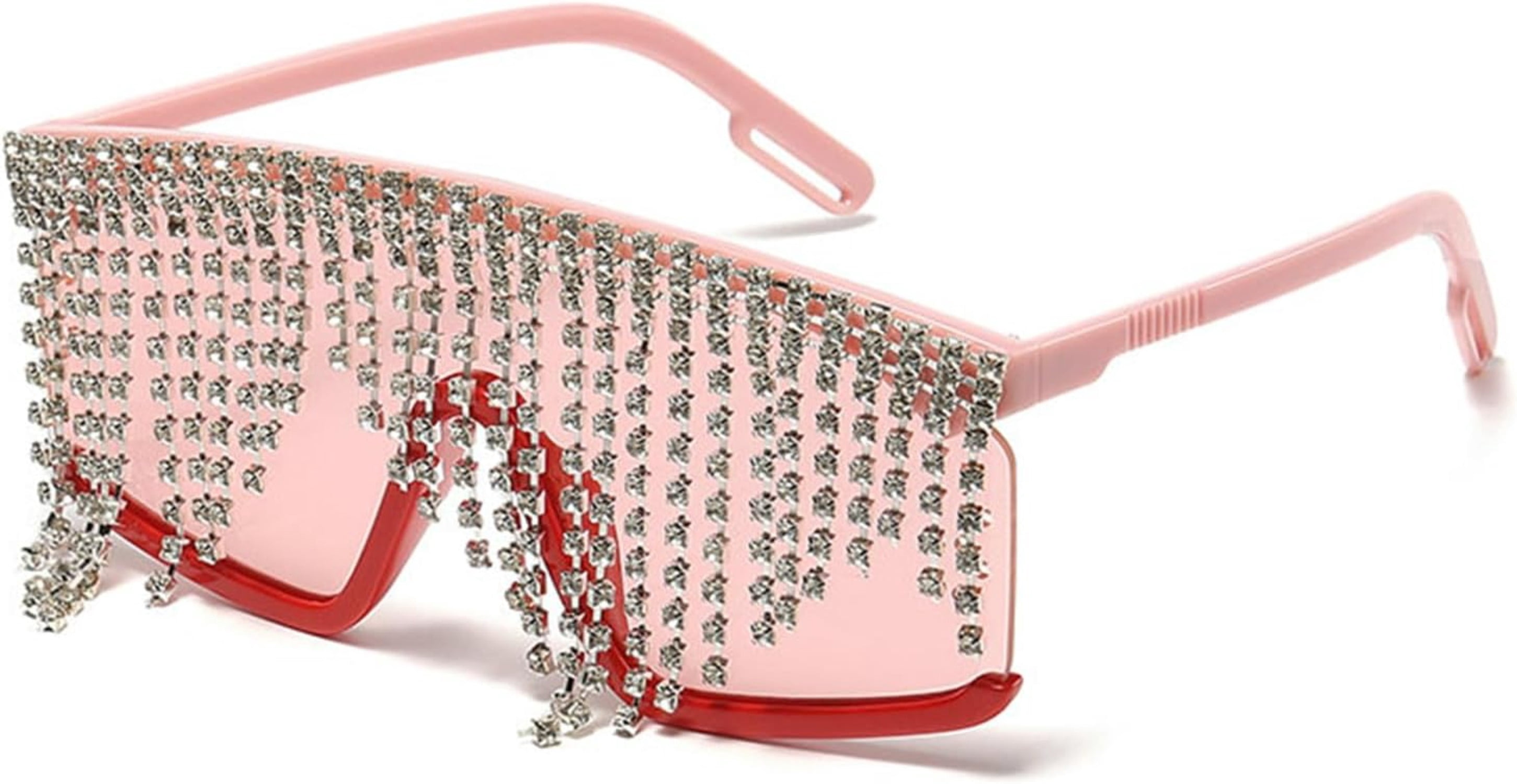 Flat Top tassel Sunglasses Rhinestone Sun Glasses Diamond  display picture 1