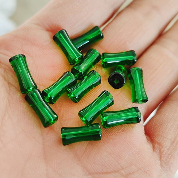 Flat Tube Beads for Jewelry Making, Smooth Polished Loose Beads for Diy Bracelet Necklace Earring, Craft Beads Green1
